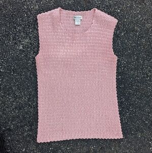 90s Nicola Pink Textured Stretch Tank